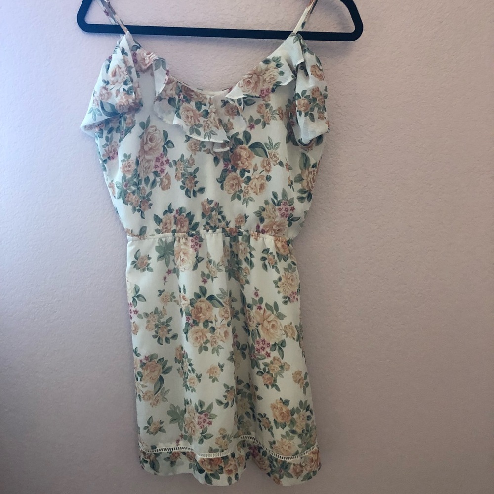 floral off the shoulder dress